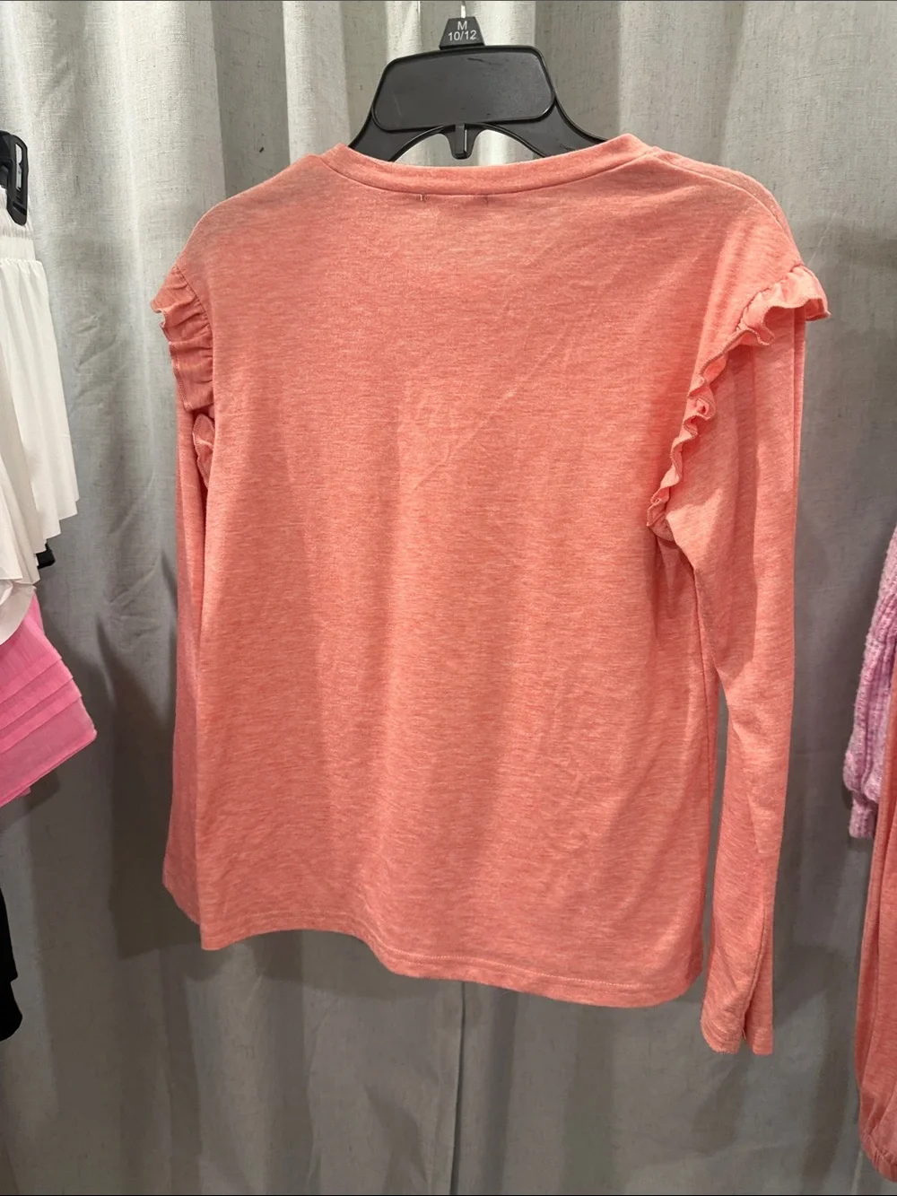 Coral Pink Ruffle Shoulder Lounge Set